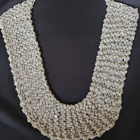 Statement Mesh/Chainmail Bib-style necklace - Picture 3 of 6